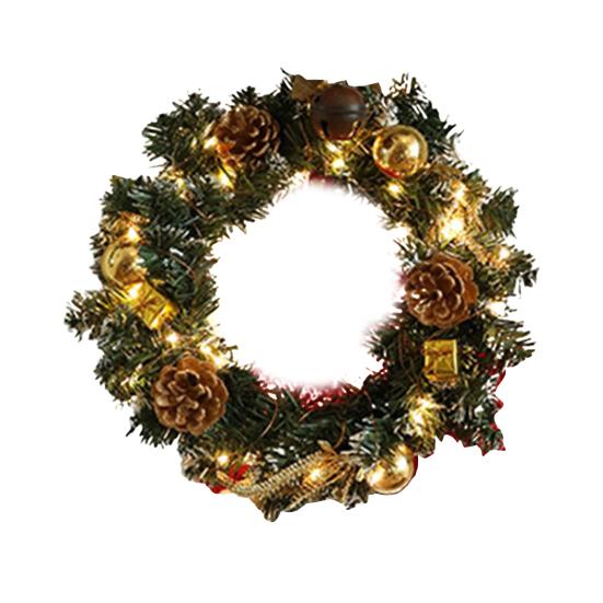 Christmas Wreath for Front Door Artificial Pine Wreath with Berries/Pinecones/Flowers for Holiday Indoor Outdoor Wall Window Porch Decor