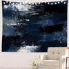 Retro Japanese Cherry Blossom Tapestry, Deep Indigo Flowers Wall Art Hanging Decoration Polyester Fiber White Ruffled Around For