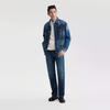 Lee Comfortable Version Spliced Fabric Jacket Denim Coat Men Jackets Dark-Blue LMT011095209189A09368
