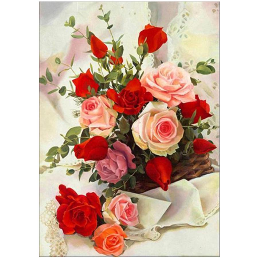 

Повний 5D Diy Алмазний живопис Різні квіти Мозаїка Вишивка Вишивка хрестиком Домашній декор Ручна робота Подарунок 30x40cm