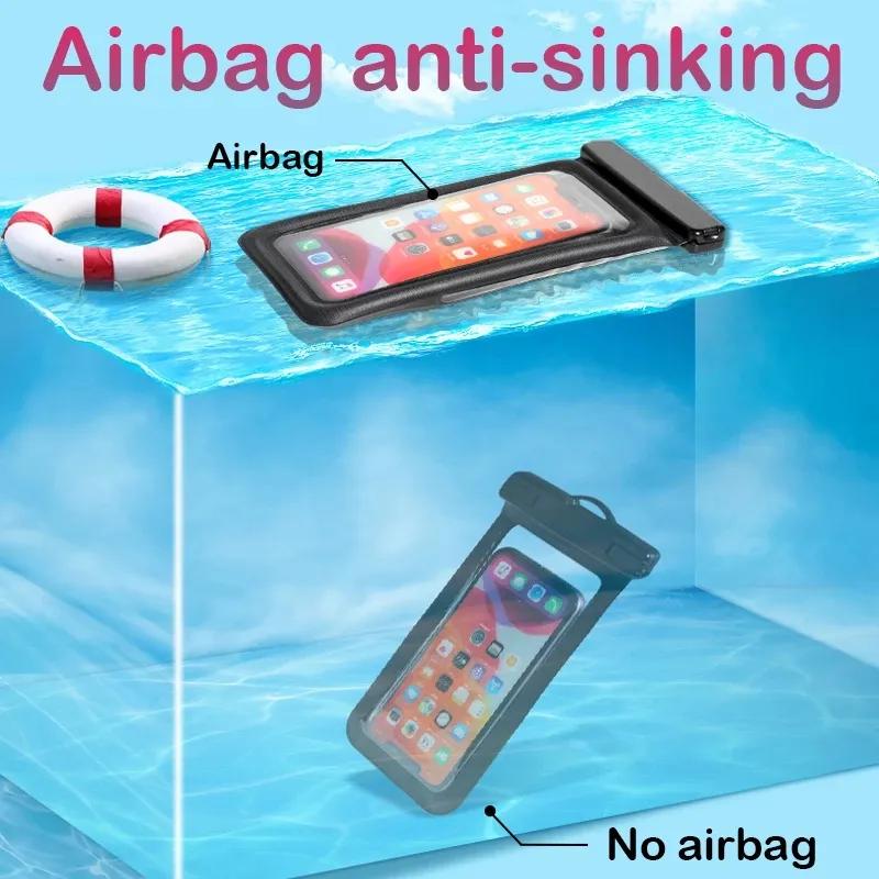 Up To 7.3" Multicolor Universal Waterproof Phone Pouch Phone Waterproof Case Dry Bag IP68 Outdoor Sports for Apple IPhone Samsung and More