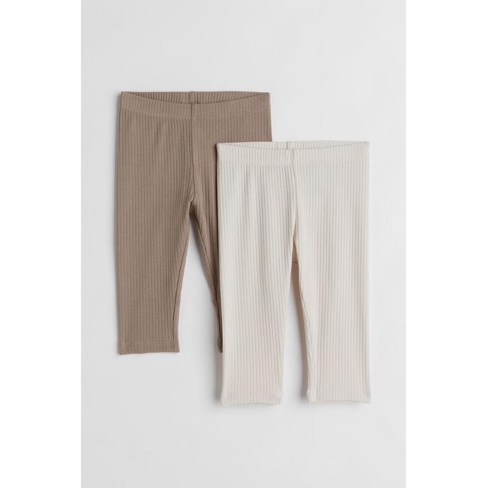 

H M leggings 2 piece set grey cream