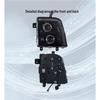 High Brightness LED Headlight Assembly with Dual Lenses & Flowing Turn Signal for Dongfeng Tianjin First Gen