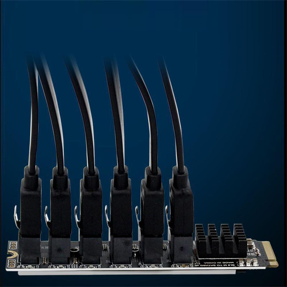 M.2 NVME PCI-E 3.0 X4 X8 X16 To 6 Port 3.0 SATA Adapter PC Expansion Card 6Gbps