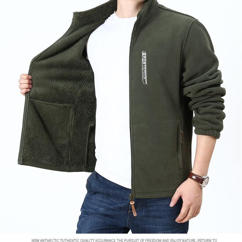 

Мужская толстовка-кардиган из плотного флиса с бархатом, весенняя и осенняя куртка, мужская теплая куртка на осень и зиму 4XL