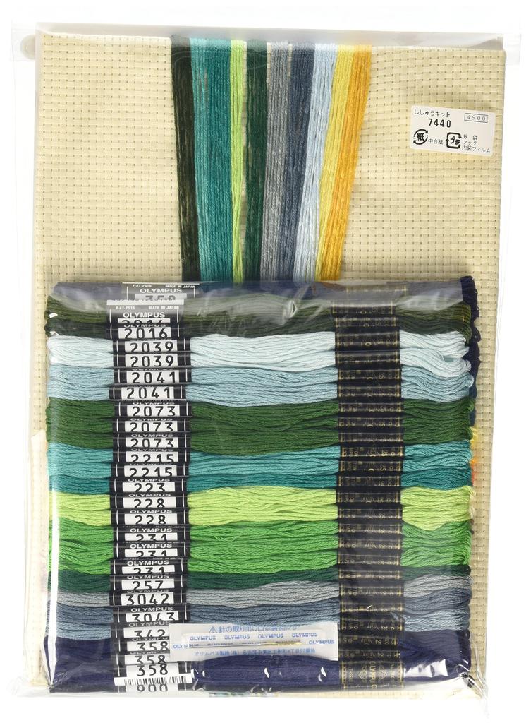 Olympus příze vyšívací sada křížkovým stehem Polární záře nad Yellowknife 7440 (Kanada)