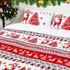 Christmas Three-Piece Quilt Cover Digital Printing Bedding Set Elk Christmas Tree Bed Cover