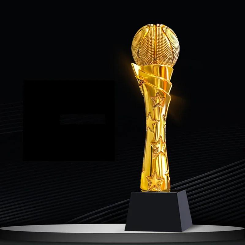 

Customized Resin Trophy, Billiards Volleyball Ball Game Gold, Silver, Copper, Award Home Decoration Honor Crystal Base Medal 1Pc