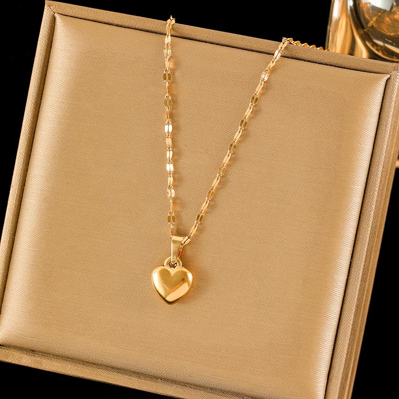EILIECK 316L Stainless Steel Heart Love Necklace Bracelets Earrings Set For Women New Trendy Gold Plated Waterproof Jewelry