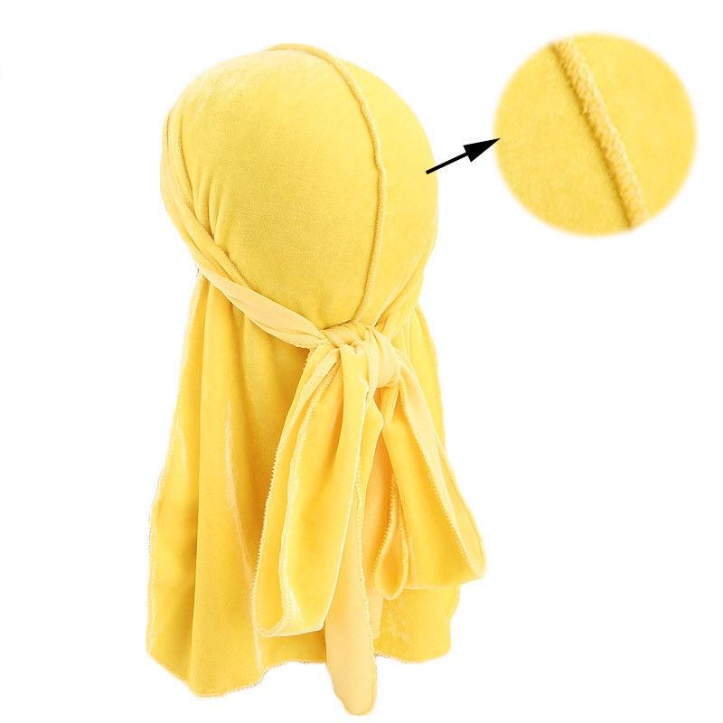 Men Unisex Women Velvet Breathable Bandana Hat Turban Caps Doo Headwear Durag