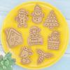 Christmas Cookie Cutter Set Gingerbread Man Snowflake Tree Santa Snowman Plastic Molds for Cake Decoration Pastry Baking Tools