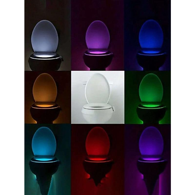 1pc 16-Color Led Toilet Seat Light With Motion Sensor For Bathroom Bathroom Decor Fall Decor