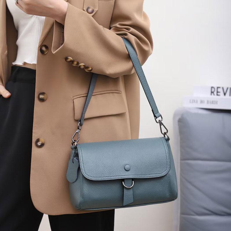 100% Genuine Leather Women's Bag Fashi Luxury Designer Women Shoulder Shoulder High Quality Cowhide Square Crossbody Bags
