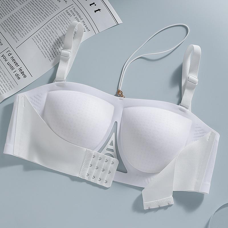 

Регулируемый бюстгальтер больших размеров для женщин, бюстгальтер без бретелек, противоскользящий, собирающий, без бретелек и с запахом XL белый