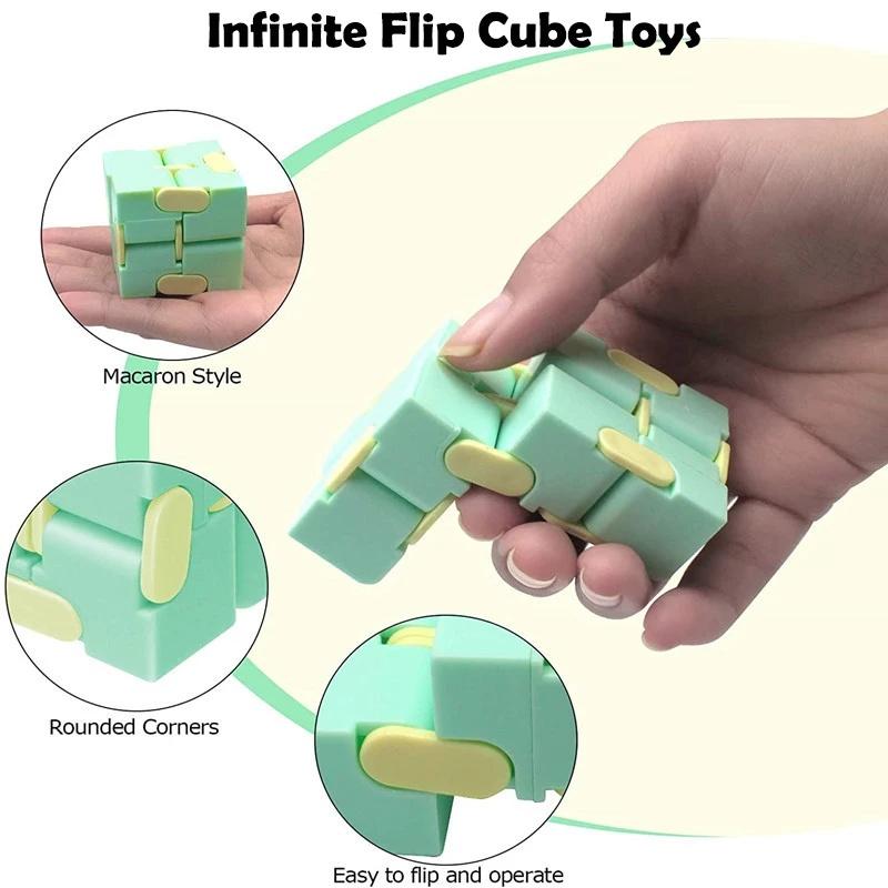 Magischer Puzzlewürfel, Anti-Stress-Spielzeug für Erwachsene, Infinite Flip, lustiger Würfel, sensorisches Spielzeug für Kinder mit besonderen Bedürfnissen, Weihnachtsgeschenke