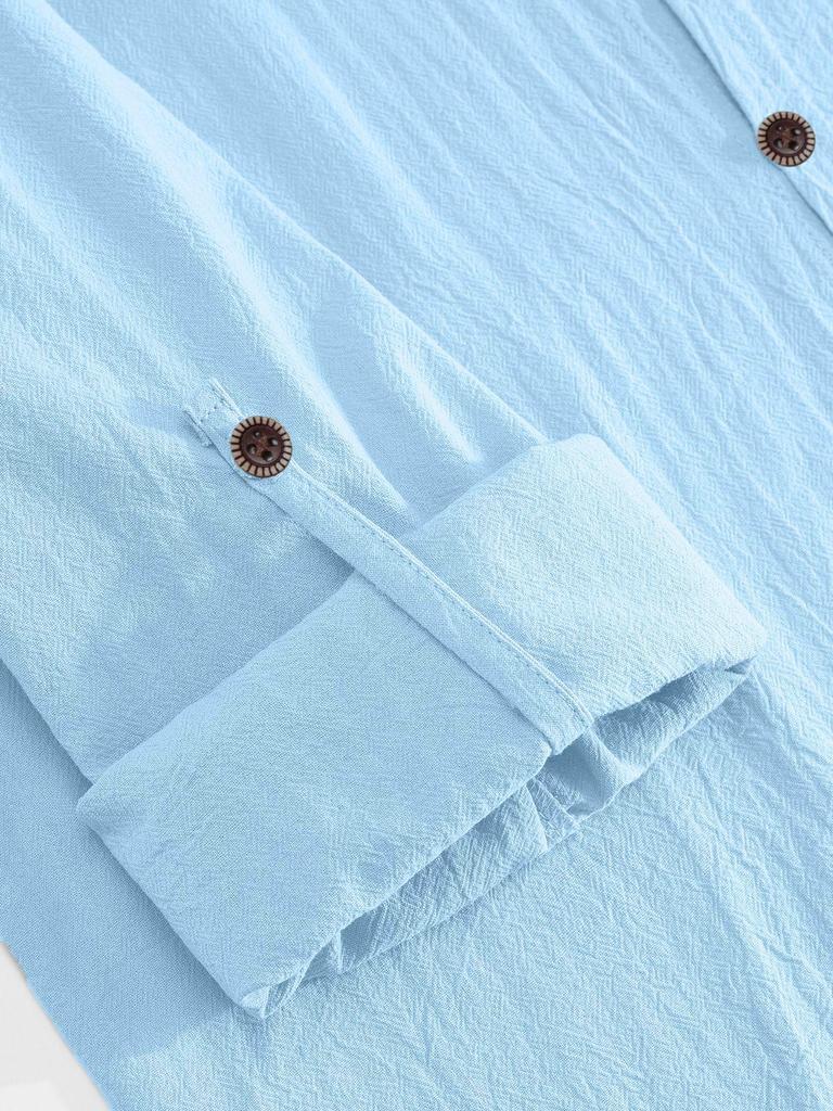 2025 Summer Linen Men's Short Sleeve & Long Sleeve Cardigan Casual Button-Down Beach Shirt
