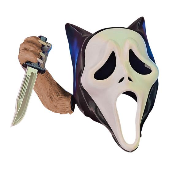 

Жуткая маска кошки Домашние животные Кричащий призрак Маска для косплея Жуткая маска кошки-призрака для косплея Хэллоуин Костюмная вечеринка Наряд чёрный