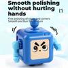 6-Side Stress Relief Cube Toy Multifunctional Anxiety Relief Cartoon Robot Sensory Cube with Spinning Arm Popping Button Joystick Toggle Switch
