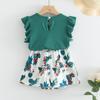Girls Summer Sleeveless Shorts Set Baby Girl Cool Breathable Outfit Kids Casual Two Piece Clothing Suit For Toddler