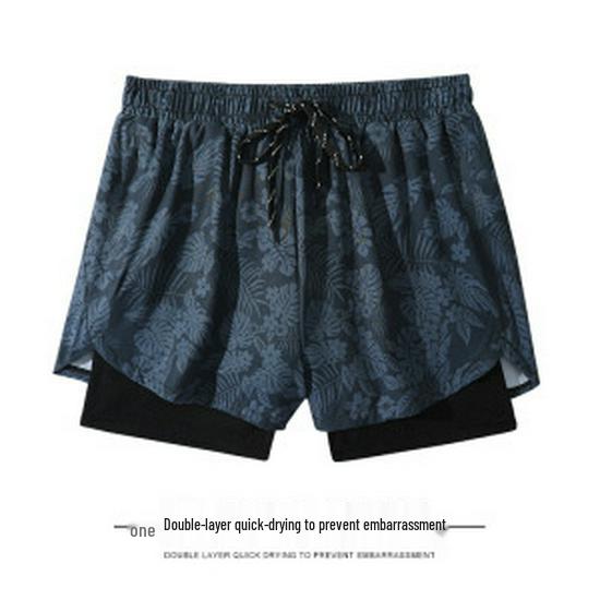 Men s 2025 Loose Double-Layer Swim Trunks - Anti-Embarrassment Beach Gear 5XL (190-230 jin)