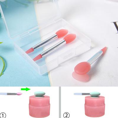 3 Stücke Silikon Lippenbalsam Lippenmaske Pinsel mit Saugnapf Staubschutz Make-Up Pinsel