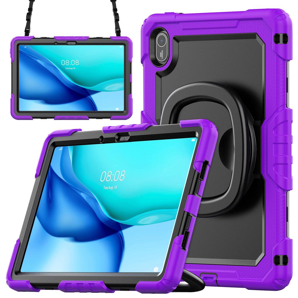 For Huawei MatePad SE 11 Kickstand Case PC + Silicone Tablet Cover with Shoulder Strap