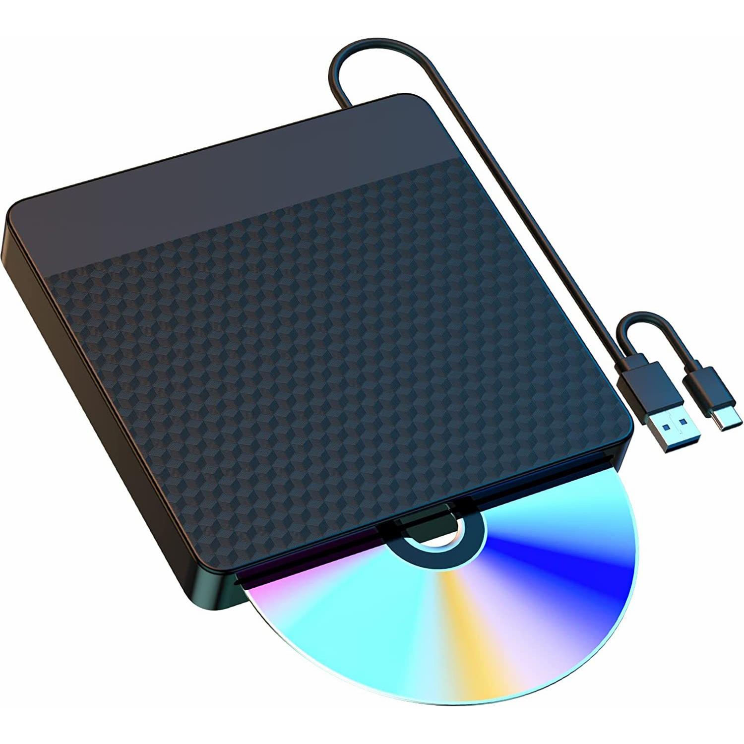 

X001 Внешний оптический привод CD/DVD Записывающее устройство Читающее устройство USB 3.0+Type C Дисковый проигрыватель A