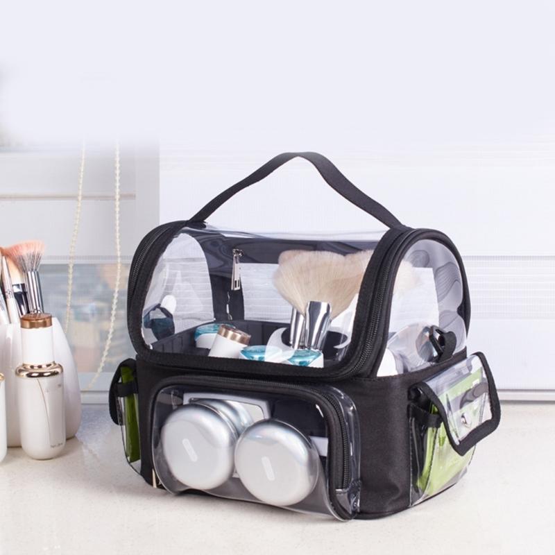 Travel Casual Zipper Toiletry Wash Cosmetic Bag Transparent Case for Makeup Brushes