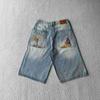 Cross Border Derschutze Deserto Musa Velo Ricamo Industria Pesante Pantaloncini Dritti Street Vintage Tendenza Jeans
