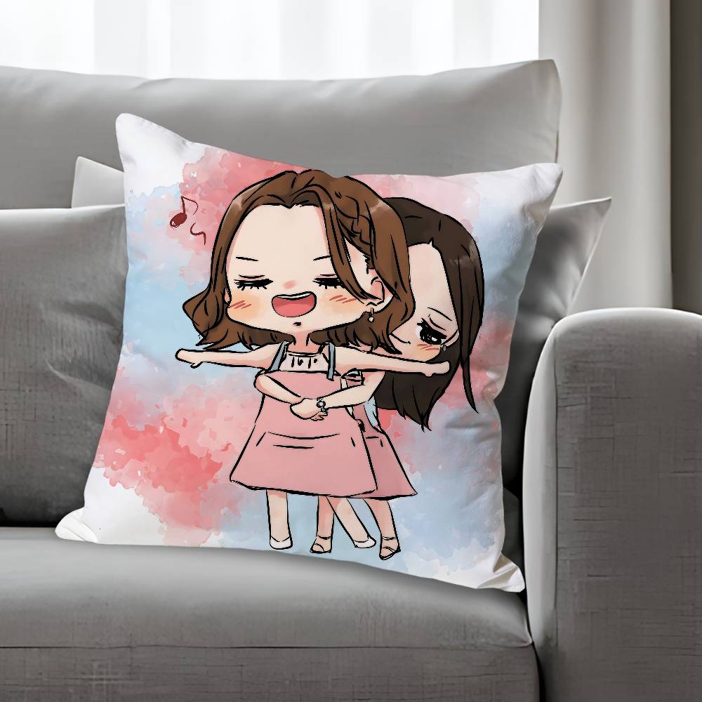 Pink TTheory FFreen BECKY Anime Celebrity Merchandise AllMatch Printed Pillow Case Sofa Car Office Room Decoration Protector