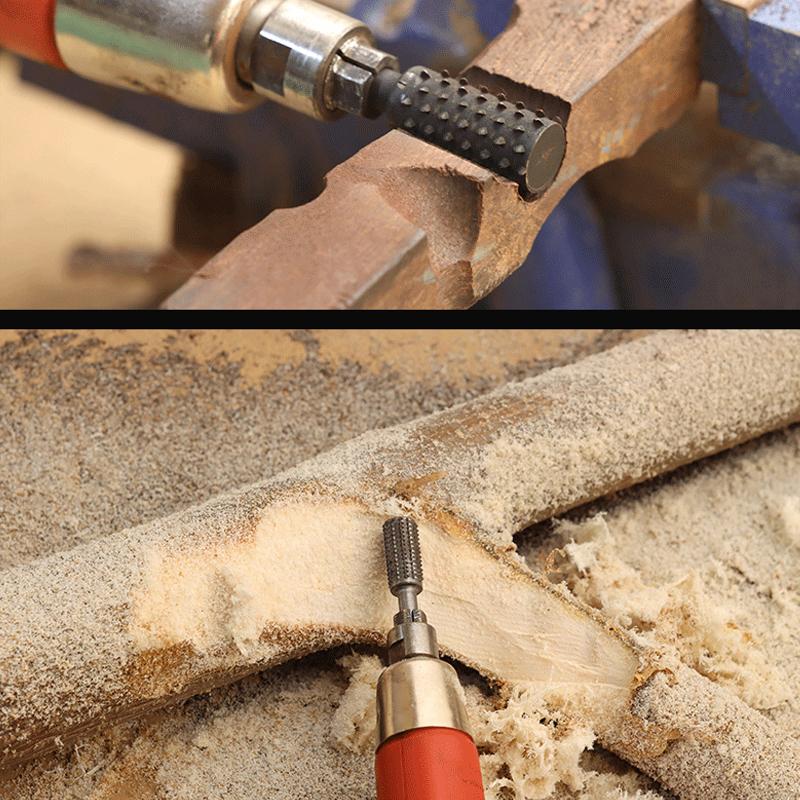 Rotary File DIY Grinding Tool Accessories Set Electric Grinding Head Tools5pc Silver Woodworking Wolf Tooth Stick