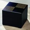 J-kitchens Lacquerware 3-Tiered Jubako Box, 7.0 inches, Matte Black with Gold Checkered Pattern, 21.0cm, Resin, Made in Japan