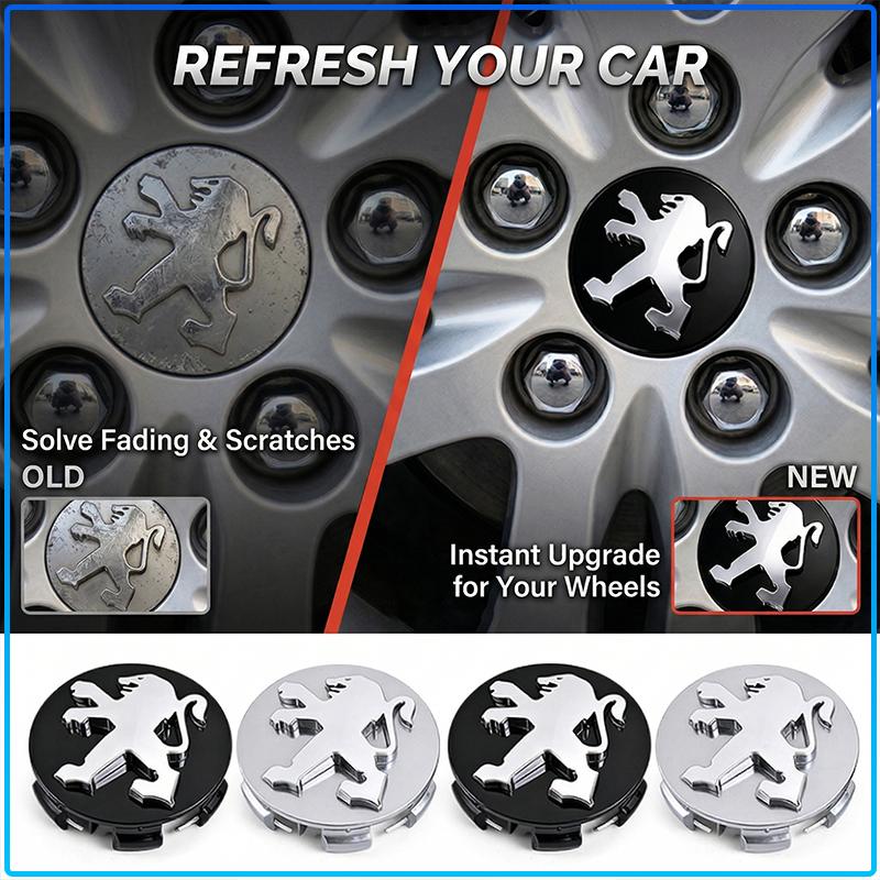 4pc/set 60mm Car Wheel Center Hub Cap 56mm Stickers Car Rims Dust-proof Cover Hubcaps For Peugeot 206 307 301 207 407 308 406 107 108 208 408 508 607