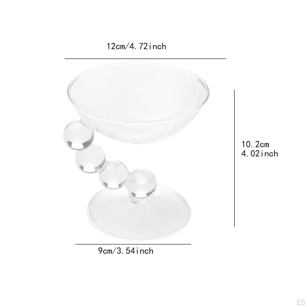 Creative Glass Dessert Bowl Ice Cream Holder Food Storage for Candy and Kitchen Use