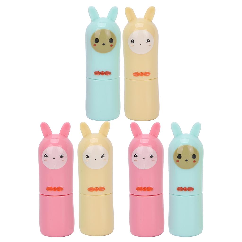 6 Pcs Lip Balm Tube Kit Empty Cartoon Animal Shape Makeup Tools for DIY Homemade Lipstick