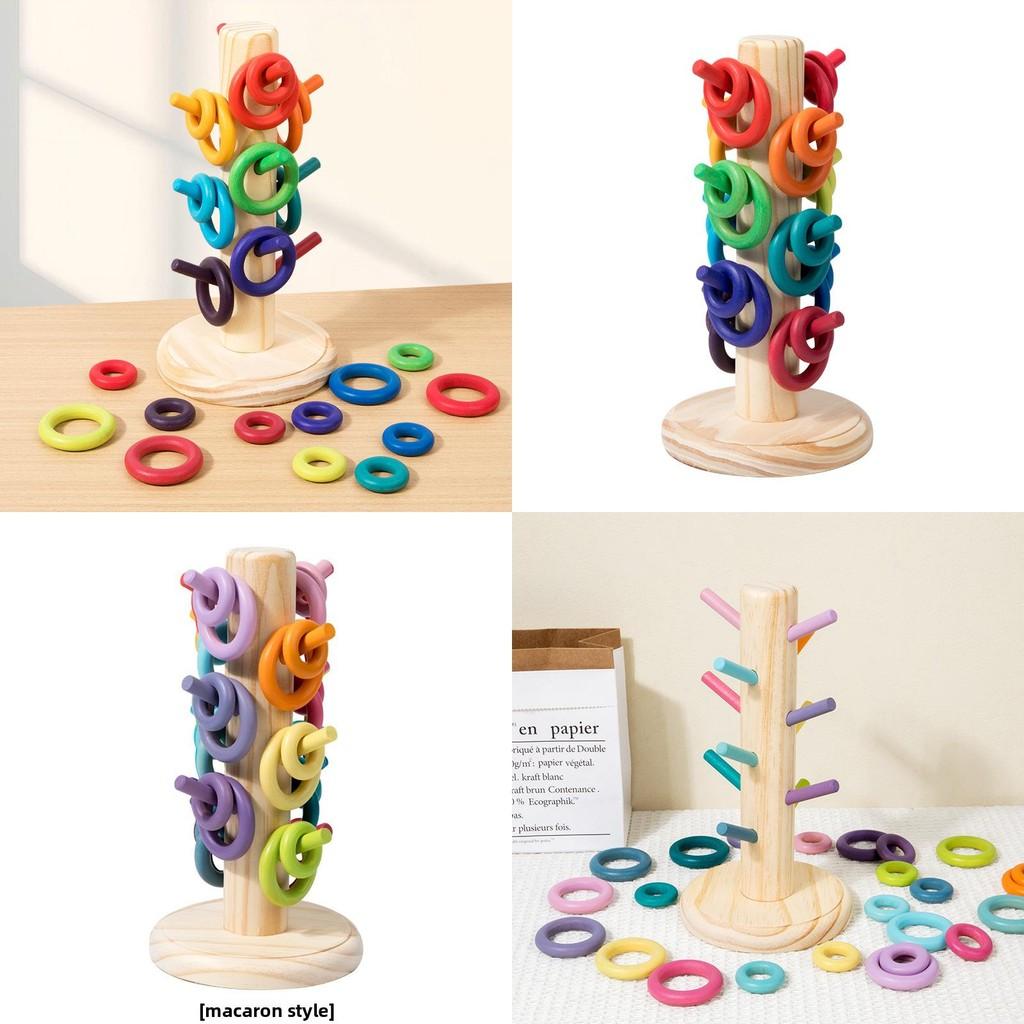Wooden Rainbow Tree Sorting Toy For Kids Learning Handeye Coordination Educational Gift