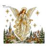 Winter Wonderland Window Decor Christmas Stickers, Holiday Decorations, Festive Art with Xmas Tree Wall Stickers Snowman Angel Patterns for Home Door