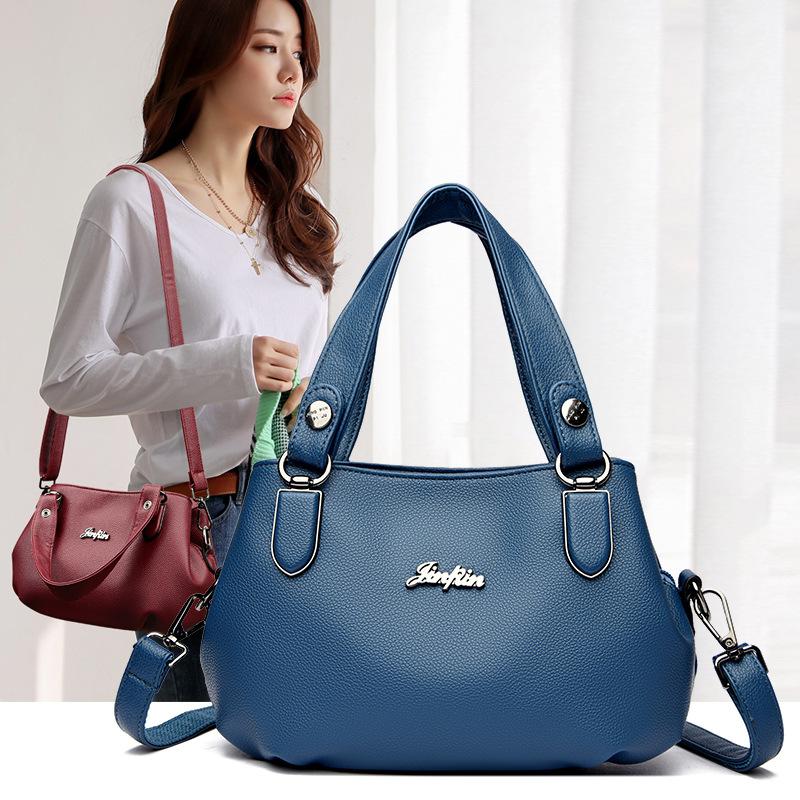 Bag Women's New Simple Commuter Portable Shoulder Bag Large Capacity Multi-layer Storage Crossbody Mom Bag