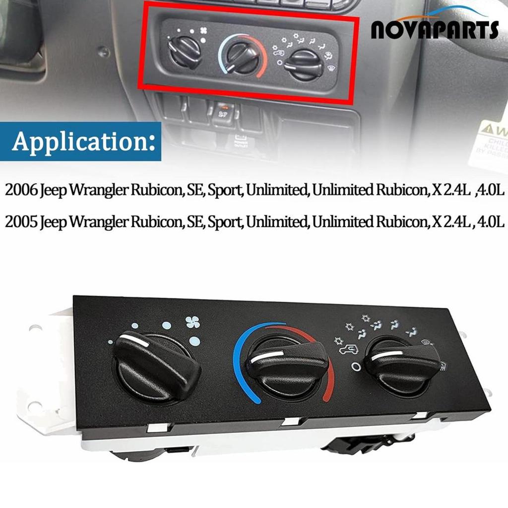 55056558AA Fits Jeep Wrangler AC Panel and Push-button Switches.