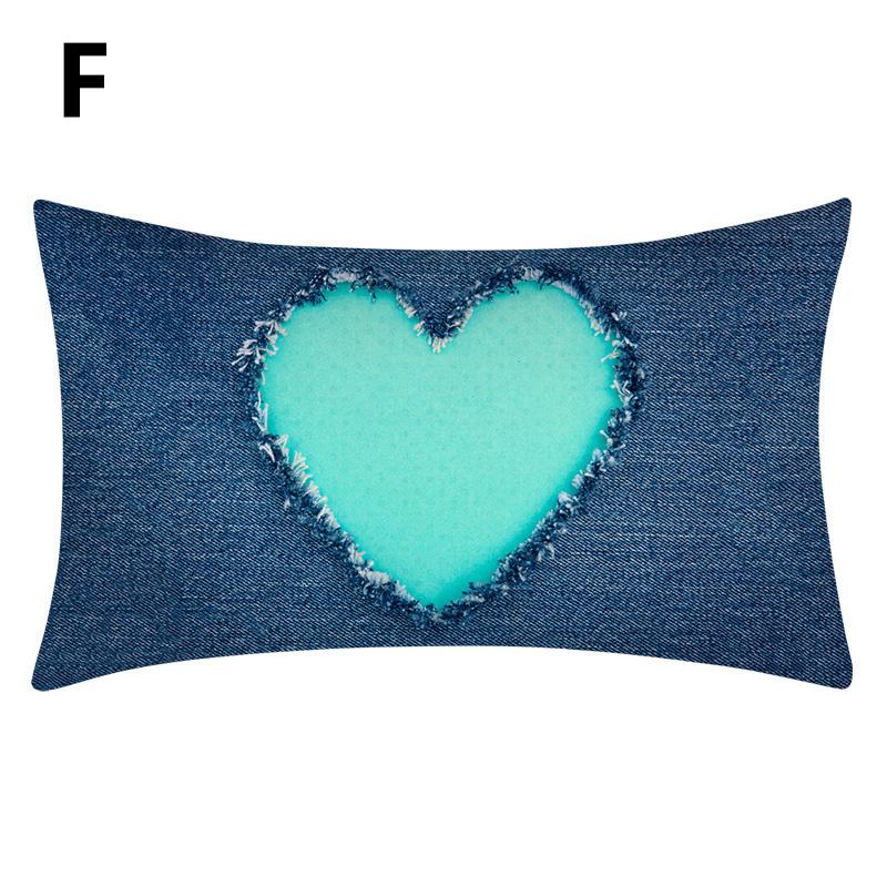 1PC Home Decor Cushion Cover Protector Teal Blue Rectangular Lumbar Pillowcase Pillow Case 30x50cm
