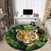 1pc Tiger Jungle Print Chair Carpet for Office Non-Slip, Machine Washable Rug for Office, Room - Holiday Decor, Machine Made yy251016125