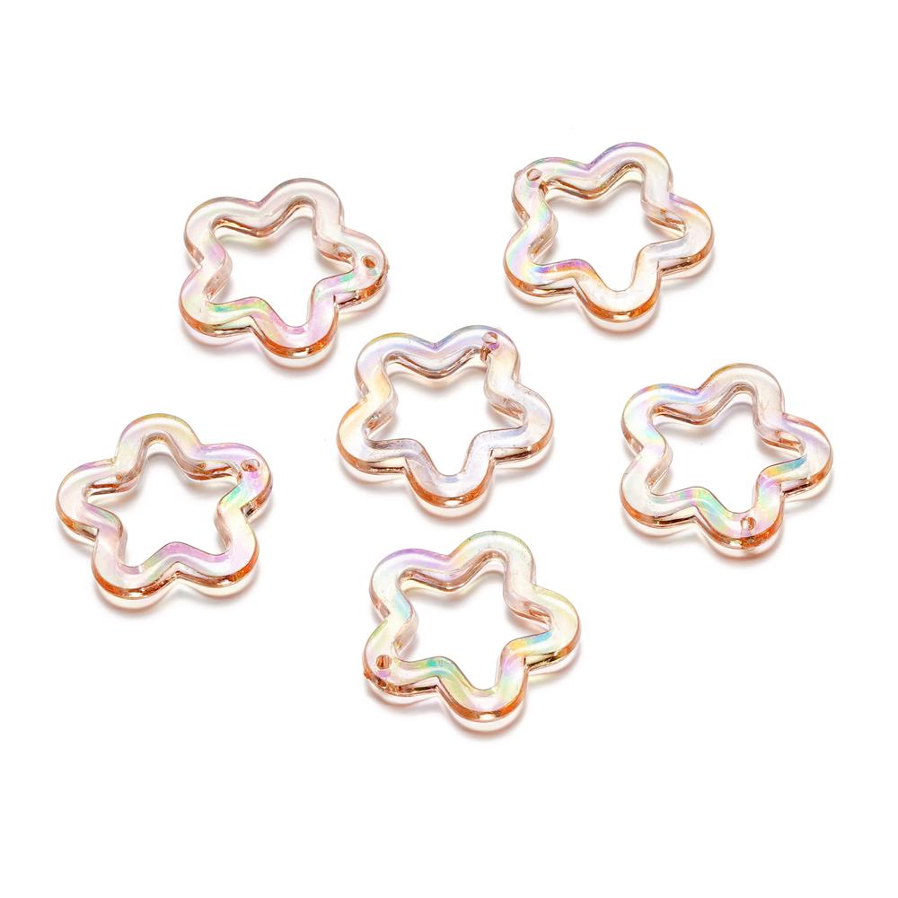 10Pcs/Lot 30*30.5mm Acrylic Transparent Five Pointed Star Pendant for DIY Jewelry Making Bracelet Necklace Charms Accessories