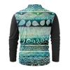 Men's Fashion Casual Printed Long Sleeve Bandage Retro Shirt Top Blouse
