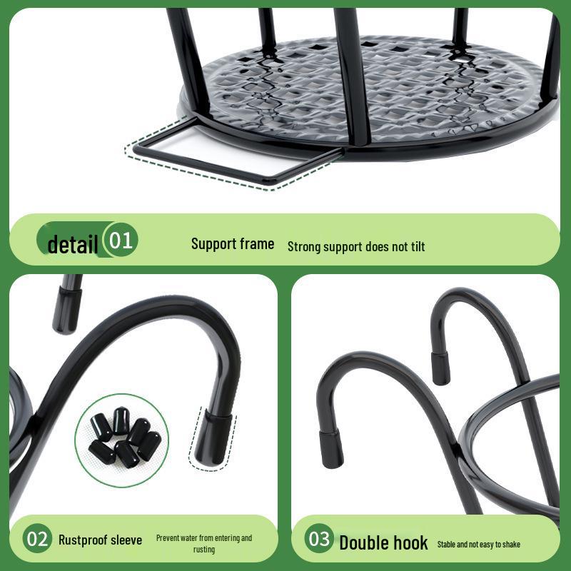 Schmiedeeiserner Hängeblumentopfständer für Balkon und Innenbereich