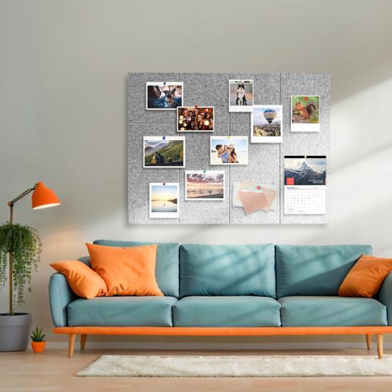 12Pcs Cork Bulletin Boards 30x30cm Adhesive Backing Message Board Wall Mount Photo Display Note Organizer for Home Office Classroom,