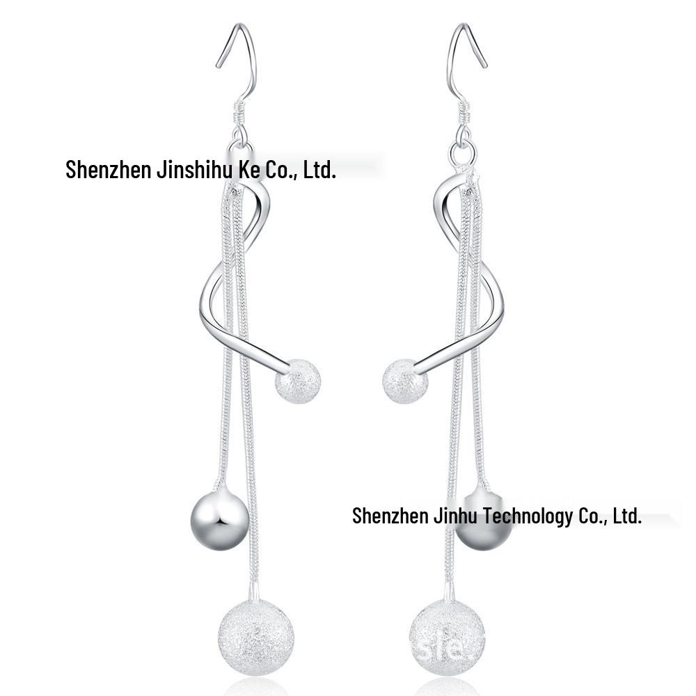 

Трендовые европейские и американские серебряные ретро серьги с двумя рядами песка