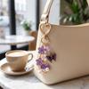 DIY Flower Pendant Hanger Bag Charm Multi-color Heart Key Ring  Car Keyring