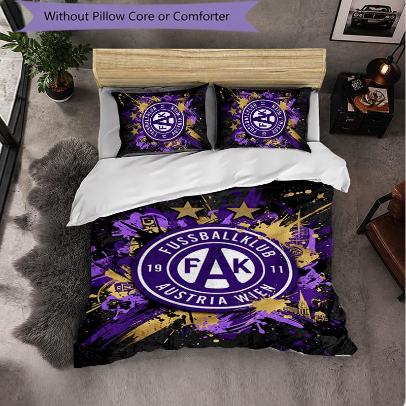 Austria Wien FC Themed Bedding 3Pcs Duvet Cover Set Decorative Bed Linen For Teen Room Home Decoration