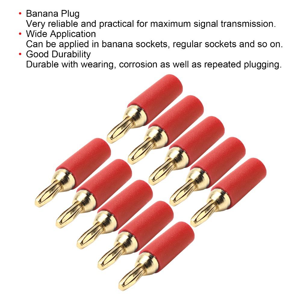10 PCS Copper Gold Plated Banana Connector Speaker Plug  Connector  Speaker Connection