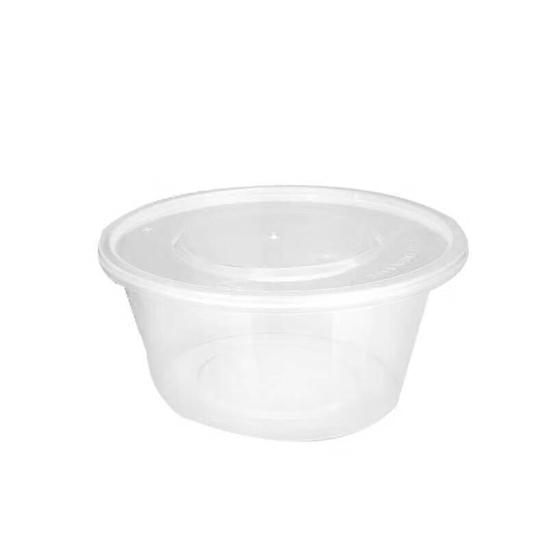 Shuhu Disposable Transparent Round Takeout Food Containers 1 Box (300 Sets)